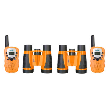 Levenhuk LabZZ WTT10 narancssárga walkie-talkie és kétszemes távcső készlet 79671