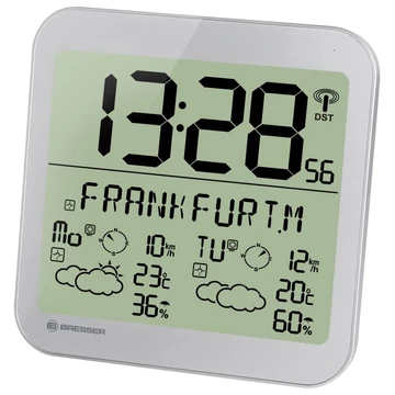 Bresser MyTime Meteotime LCD falióra ezüst BRE7001900HZI Bresser MyTime Meteotime LCD falióra ezüst BRE7001900HZI