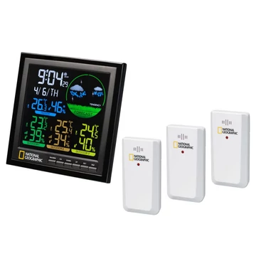 National Geographic VA színes LCD időjárás állomás 3 szenzorral BREN9070700 National Geographic VA színes LCD időjárás állomás 3 szenzorral BREN9070700