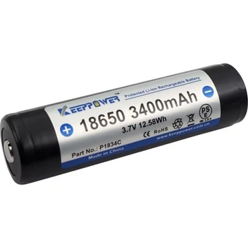 KeepPower 18650 3,7V 3400 mAh védett Lítium-ion akkumulátor KAPP1834C
