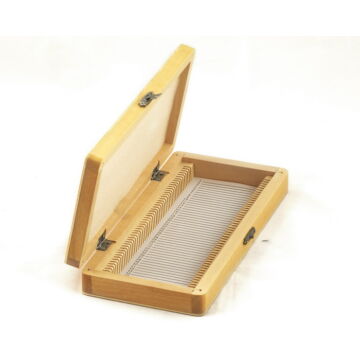 Tárgylemez-tartó doboz (50 darabos, fából készült) PrepBox50