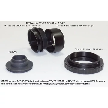 Economy Fotoadapter szett STM7T/STM8T/INDc2T Fototubusról DSLR kamerára STM8T2set-eco Economy Fotoadapter szett STM7T/STM8T/INDc2T Fototubusról DSLR kamerára STM8T2set-eco