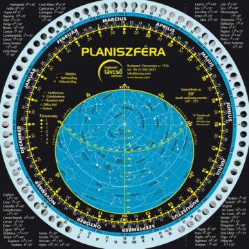 Forgatható csillagtérkép (planiszféra) és holdnaptár VZPL