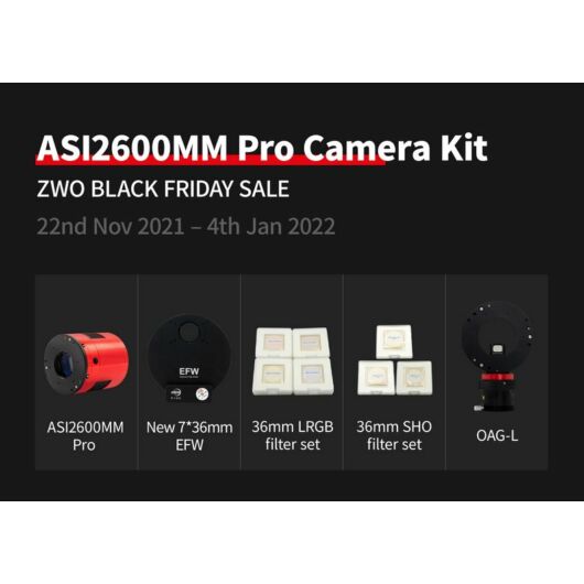 ZWO ASI2600MM Pro kamera-szett (EFW7x36II+LRGB+SHO+OAG-L) ASI2600MMPKIT