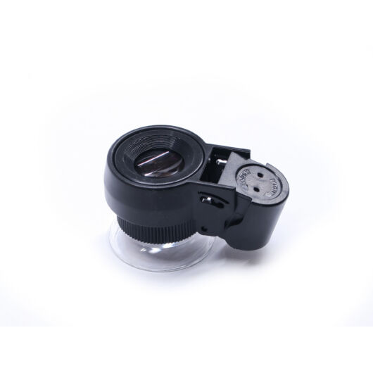 30x21-es nagyítású kézi mikroszkóp fehér és UV LED megvilágítással LupeM21-30BS
