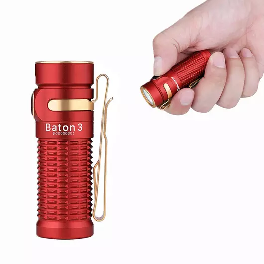 Olight Baton 3 tölthető zseblámpa, piros OLIBATON3Red