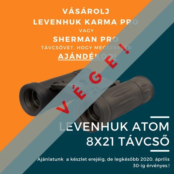 ATOM 8x21-es távcsővel ajándékozunk meg a Sherman Pro és Karma Pro távcsövek vásárlása esetén!