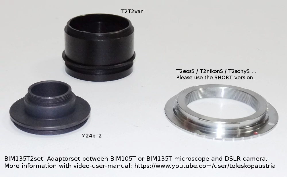 Fotoadapter szett BIM105T/BIM135T Fototubusról DSLR kamerára