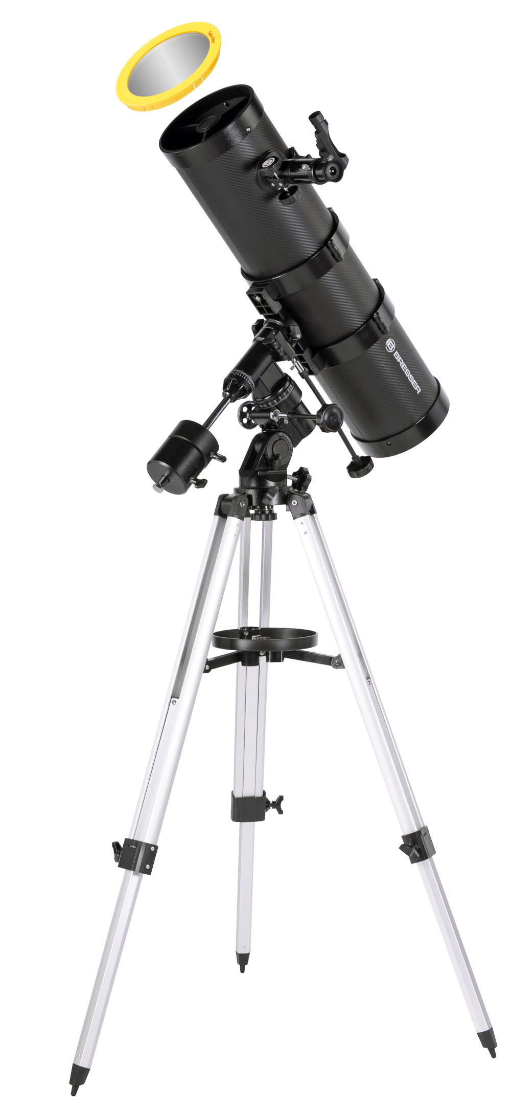 BRESSER Pollux-II 150/1400 EQ3 teleszkóp okostelefon-adapterrel és napszűrővel